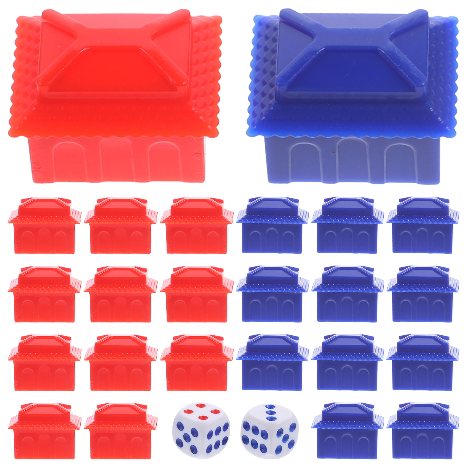 Board Game Hotel - 1 Set Spielmarken, Haus- und Hotelstücke