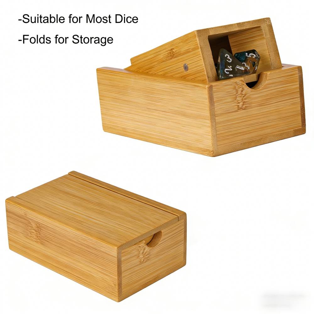 Dice Tower Wooden - Premium Natürlicher Bambus Faltbarer Würfelturm, Würfelroller