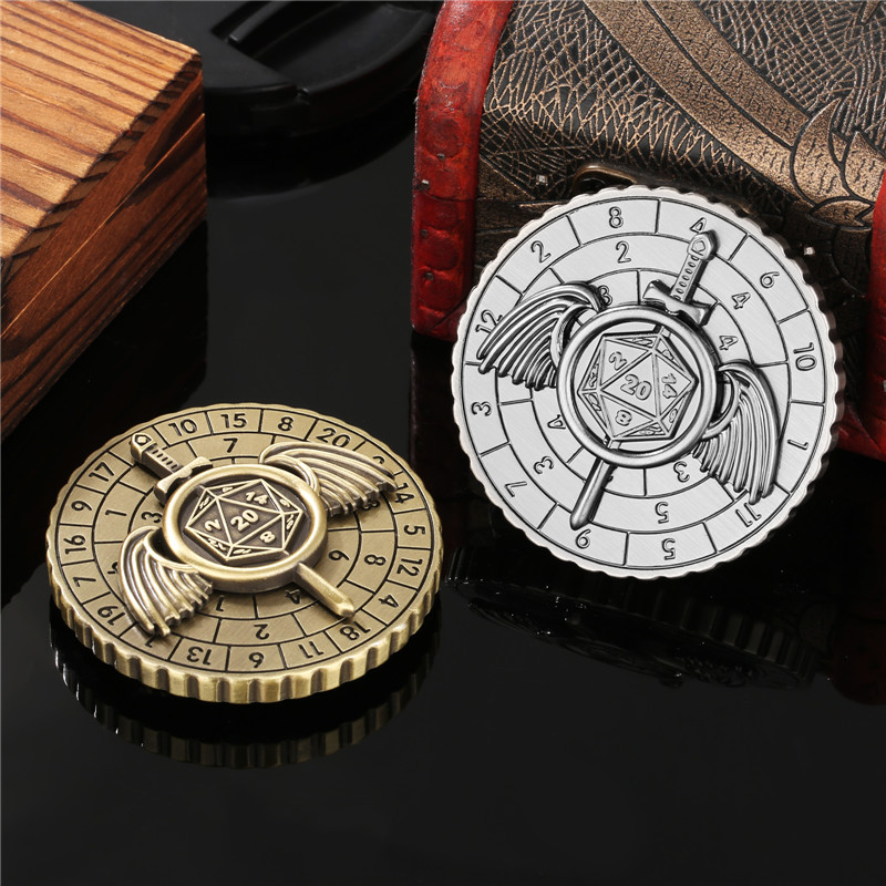 Board Game Roleplay - Einzigartiges Würfelrad, 7-in-1-Kampfferschwerter, Metall-Rulette-Würfelspinner für Tischplatte,
