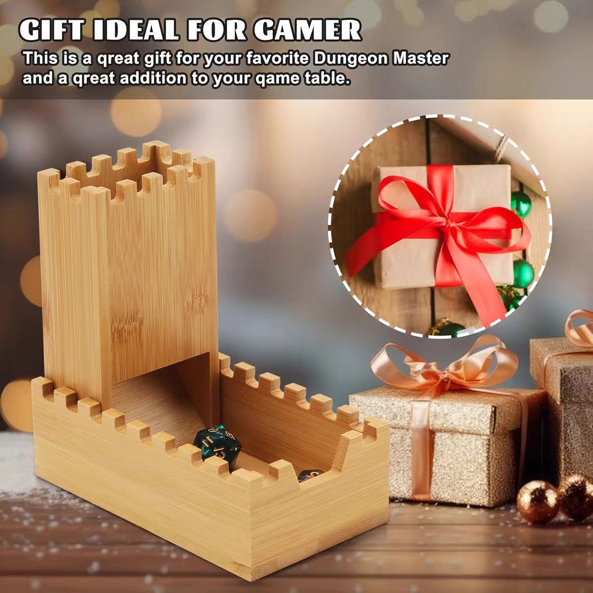 Dice Tower Wooden - Faltbarer Würfelturm aus Holz, Würfel-Aufbewahrungsbox, Brettspiel-Requisite,
