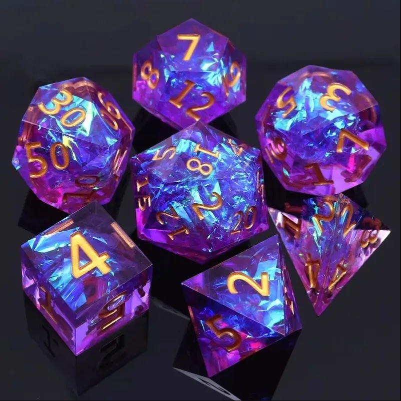 Board Game Roleplay - 7PCS Harz Würfel Set Multi-form Scharfe