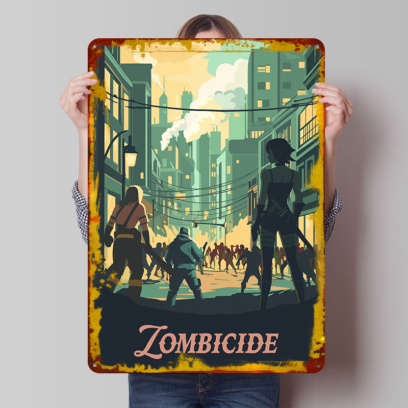 Board Game Zombicide - Zombicide Brettspiel-inspirierte Blechschilder, personalisierte Wandkunst, Retro-Vintage-Metallschilder