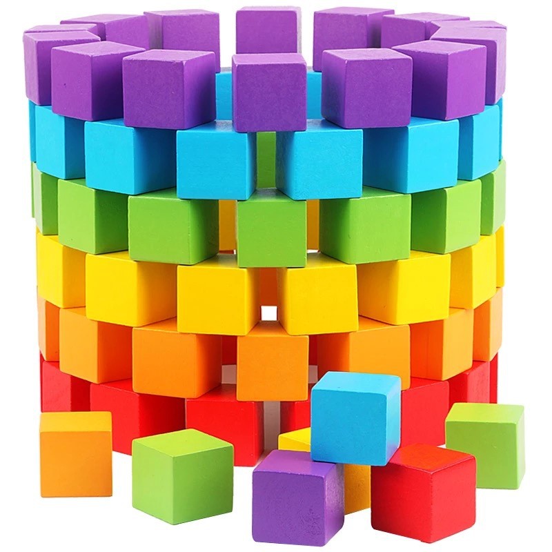 Dice Tower Wooden - 30 Stück/Set 2x2cm Bunte Holzwürfel Bausteine