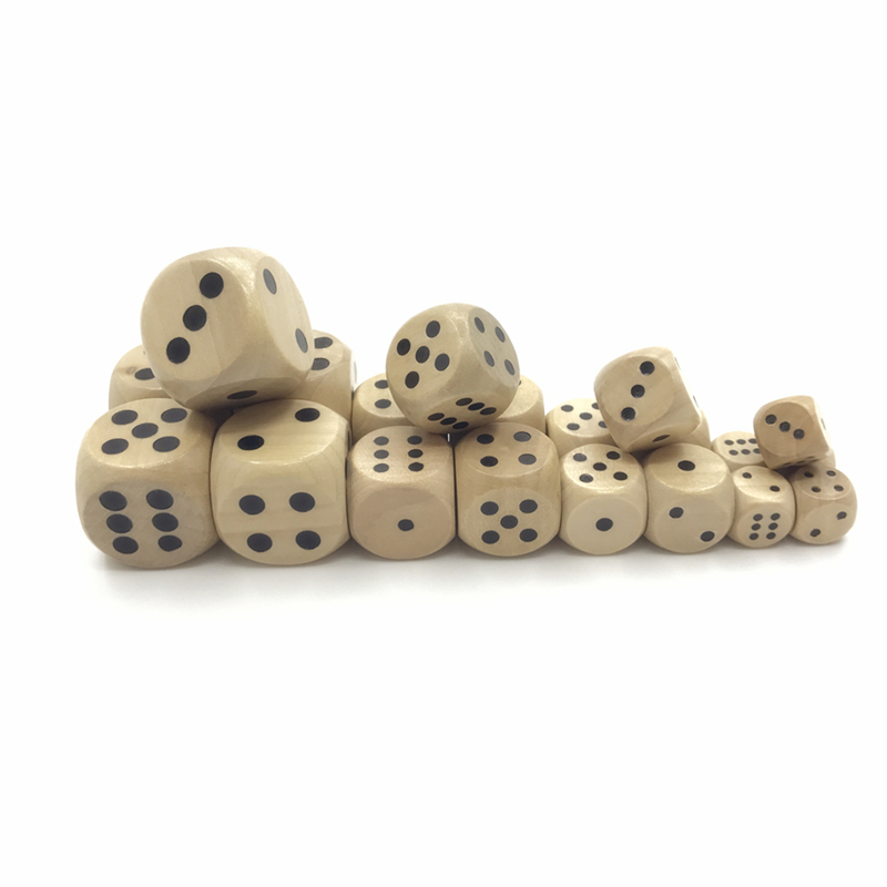 Dice Tower Wooden - 10er-Pack Spielewürfel 12/16/20/25mm abgerundete Brettspielwürfel D6