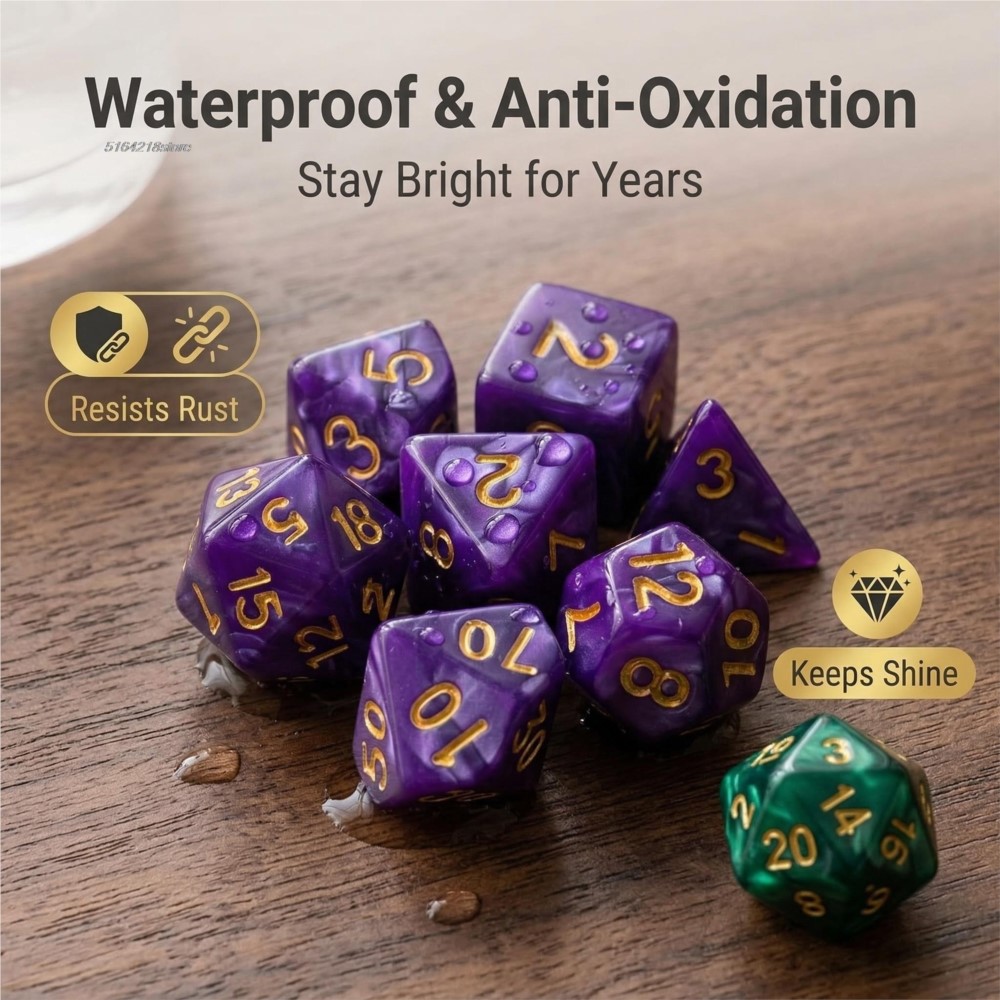 Board Game Verdant - 7-teiliges Set Würfel für Brettspiele, Galaxie-Thema,