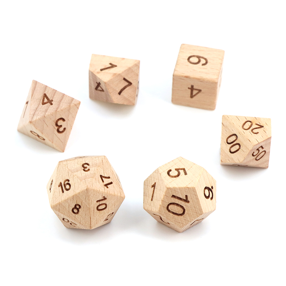 7-teiliges Set DND Holzwürfel  – Dice Tower Wooden Bewertung und Preis